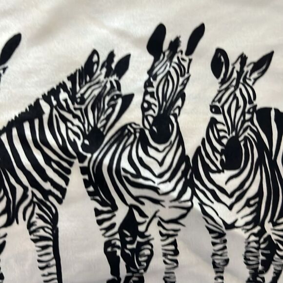 Jessica Holbrook Zebra Print Silk Shirt Fabulous Print Oversized VTG SZ S - Picture 7 of 7